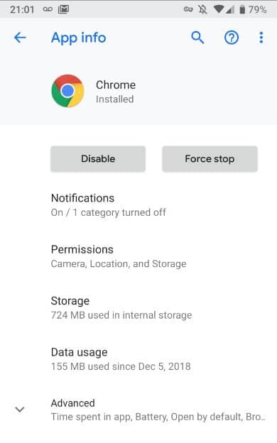 videos not playing in chrome - force stop app