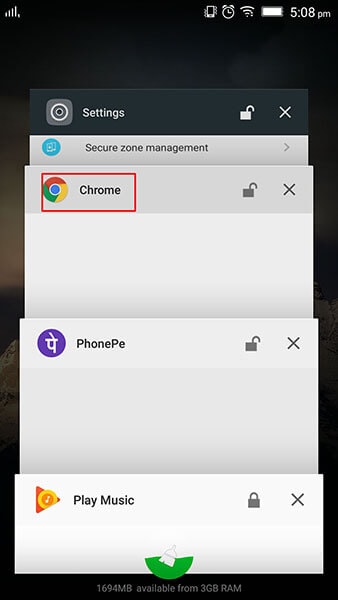  Corriger le plantage de Chrome sur Android en quittant de manière forcée 