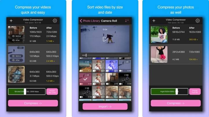 photo or video compressor -Shrink Videos