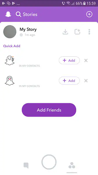 delete snapchat history - Overflow Menu