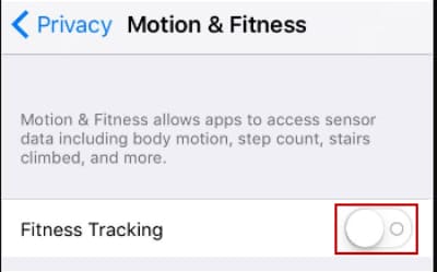 disable fitness tracking.