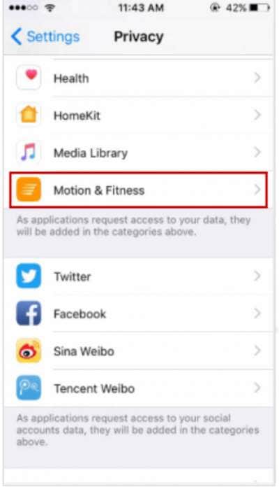 disable motion fitness tracking