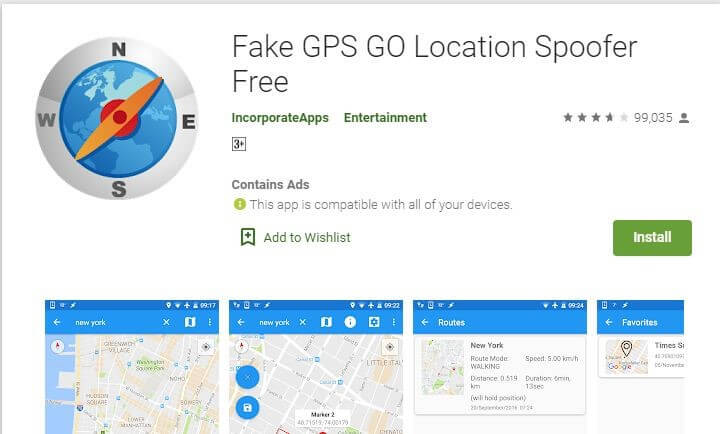 Fake GPS Go app