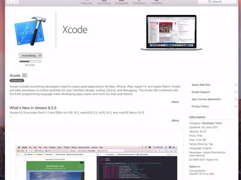 look for Xcode
