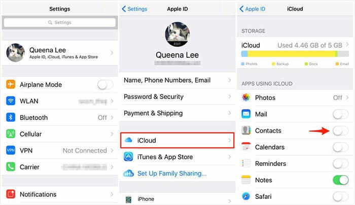  contacts icloud 