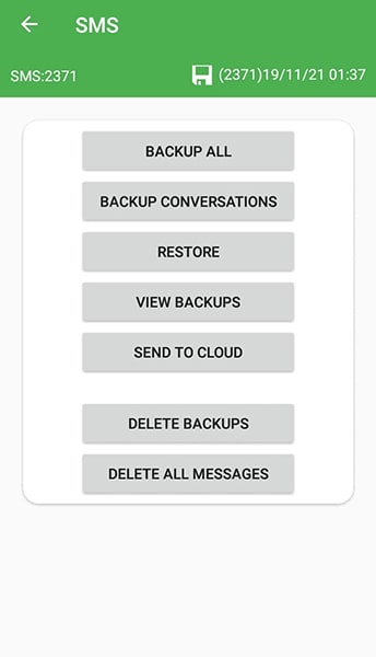 نقل الرسائل الاحتياطية باستخدام تطبيق super backup restore 3