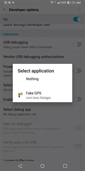 fake gps app einstellen