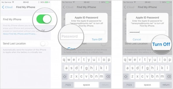 turn off find my iphone for ios downgrade
