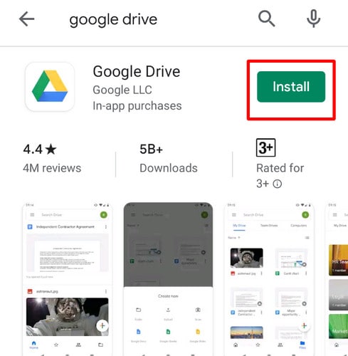 baixe e instale o google drive