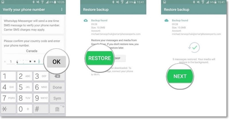 backup whatsapp to google drive and restore 2