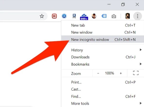 open incognito window on chrome