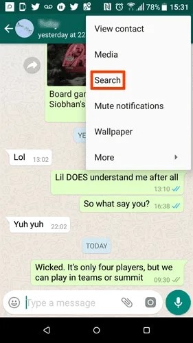 WhatsApp-Chat durchsuchen 9