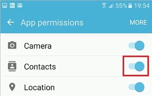 turn contact permission on on android
