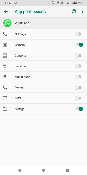 whatsapp permissions 2