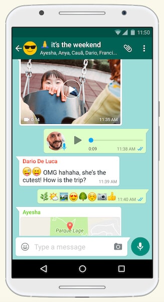 WhatsApp chat interface