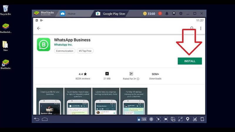 Suchen Sie nach WhatsApp Business im BlueStacks-Fenster