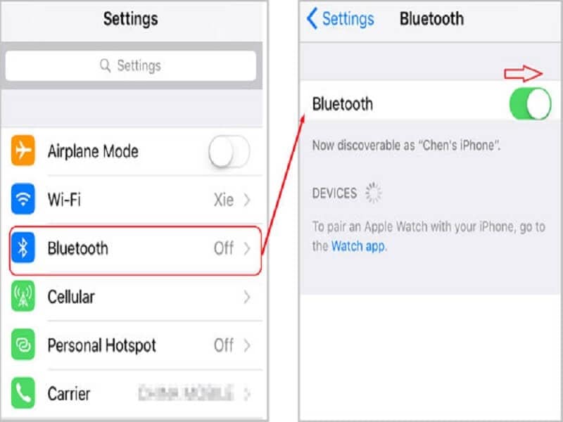 transferência usando Bluetooth 4