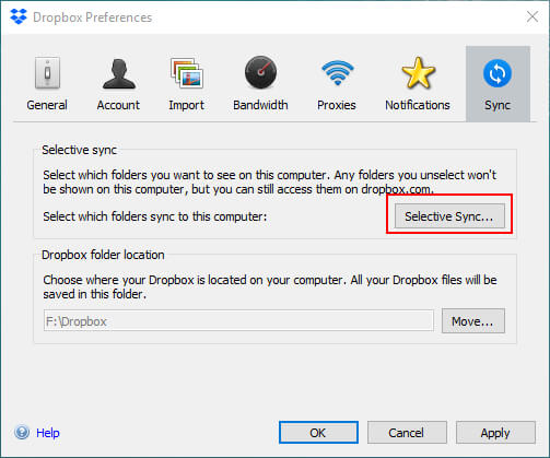 choose your sync options
