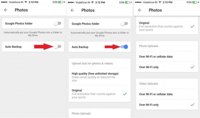 how to download all photos from google drive to iphone