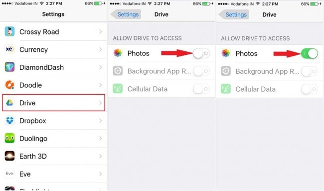 how to download multiple photos from google drive in iphone