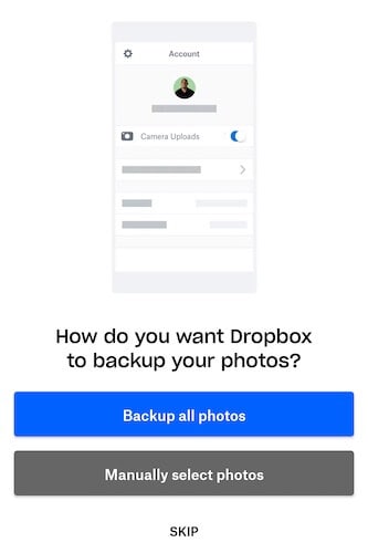 النسخ الاحتياطي التلقائي على Dropbox