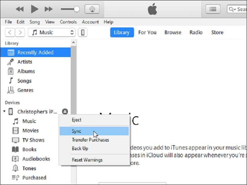 transferência por iTunes 2