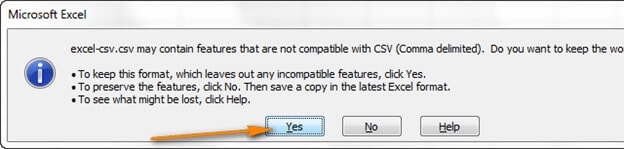 Excel csv file converstion