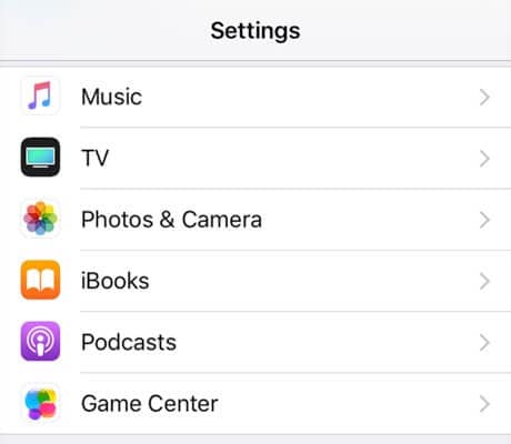Accès au menu des réglages de l'appareil photo sur iPhone