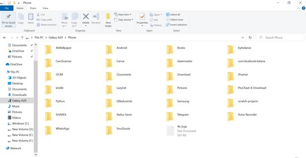 Window explorer folders