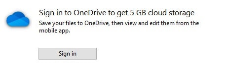 OneDrive 5 GB kostenloser Speicherplatz