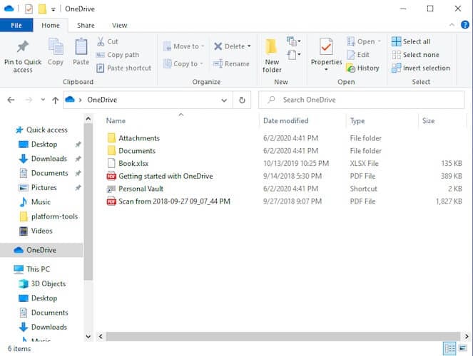 OneDrive en el Explorador de archivos, Microsoft Windows