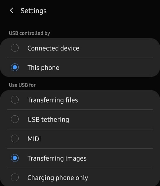 select “Transferring images”