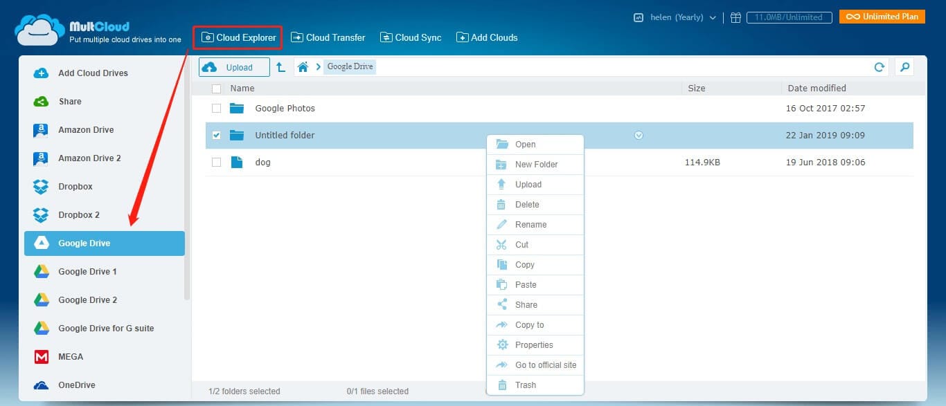 check the accounts list
