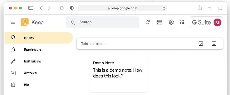 Google Keep 