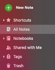 Alle Notizen in der Evernote-App auswählen