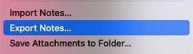 Wählen Sie Notizen exportieren aus dem Evernote-Dateimenü