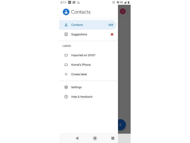 open google contacts app