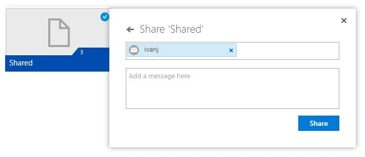 select your sharing email