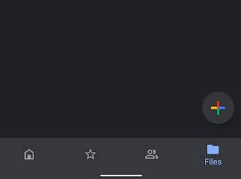 Wählen Sie die Registerkarte Dateien in Google Drive unter Android