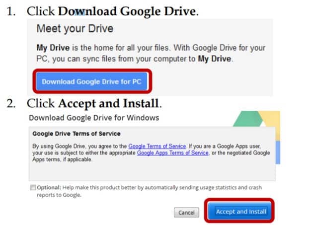 Google Drive installieren