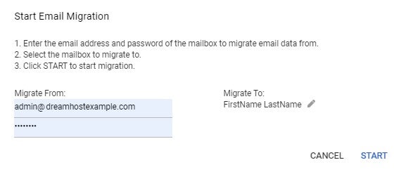 g suite E-Mail an einen anderen Benutzer übertragen