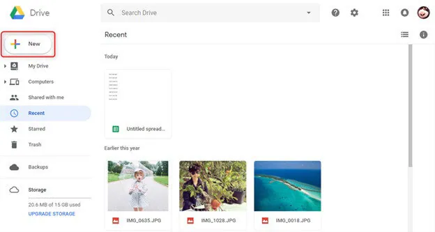 رفع ملفاتGoogle drive