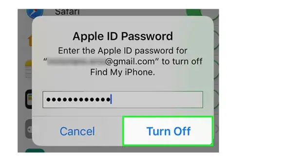 Desative o apple id 