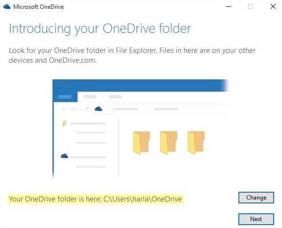 Ordnerstandort auf OneDrive ändern
