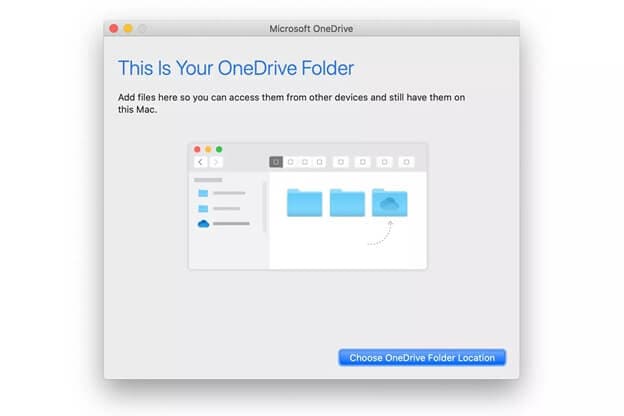 Choose onedrive file location