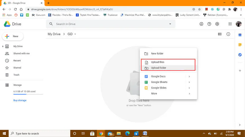 copy google drive folder to another account