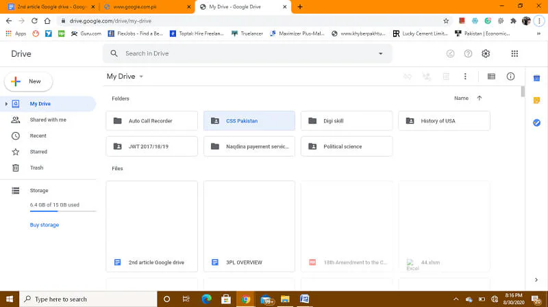 abra o Google drive e selecione a pasta a copiar