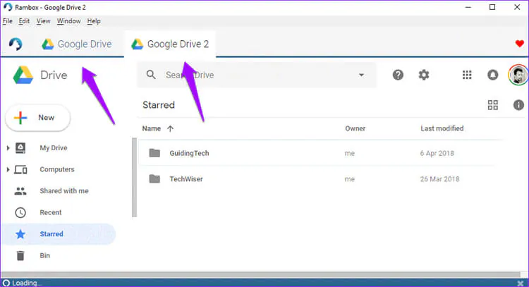 how to switch google drive accounts