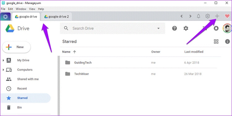 Múltiplas contas do Google Drive num computador