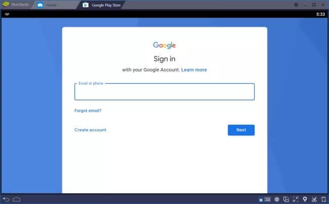 sign in to bluestacks using your gmail account